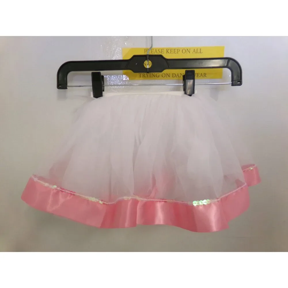 Pre-Owned Dance Costume Gallery Tutu 19333 Small Child White Pink Ballet Tap Dr